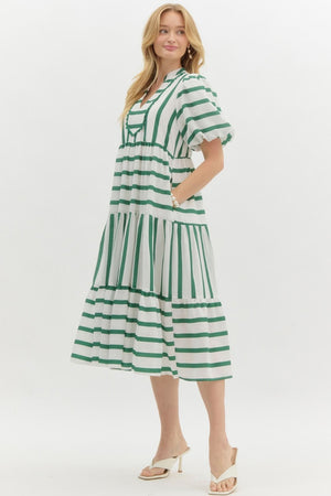 Abby Green Stripe Midi