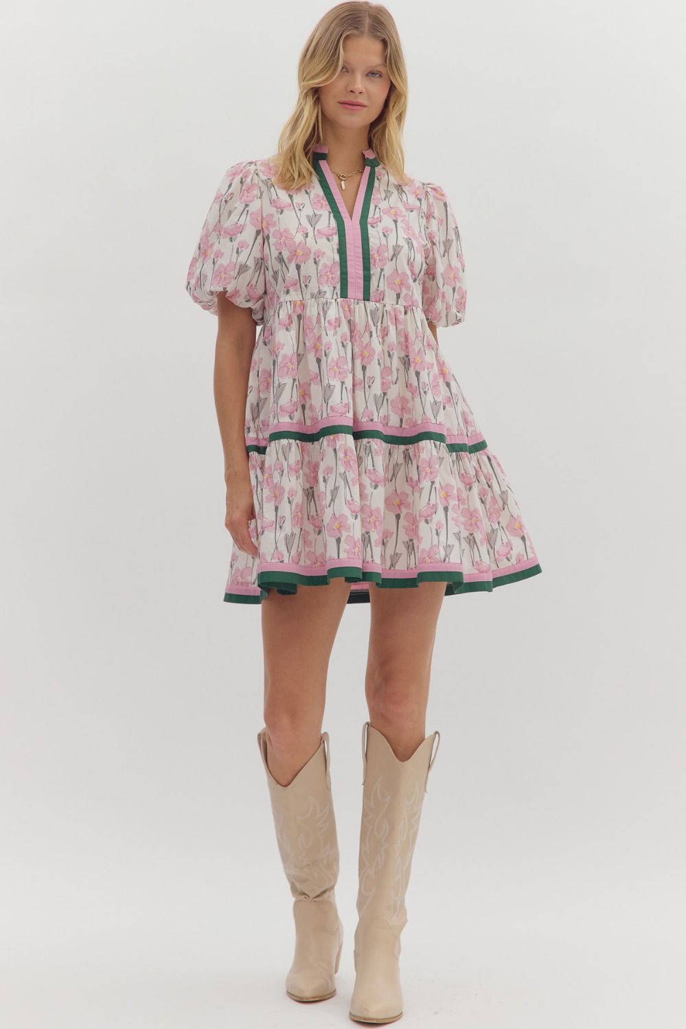 Dusty Pink Floral Dress