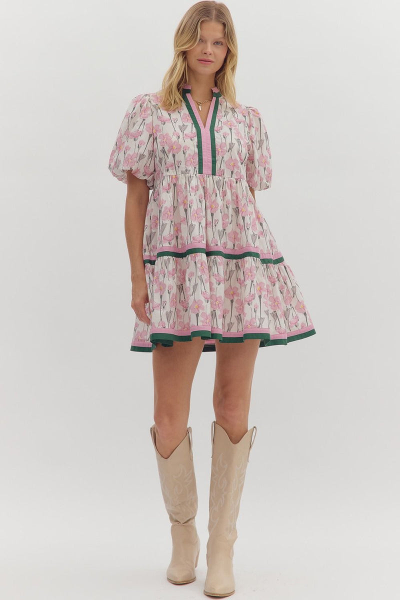 Dusty Pink Floral Dress