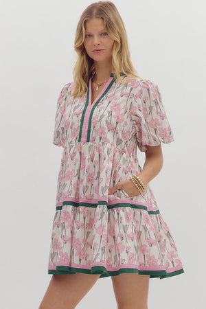 Dusty Pink Floral Dress