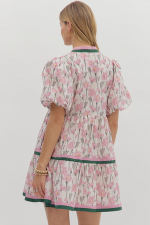 Dusty Pink Floral Dress