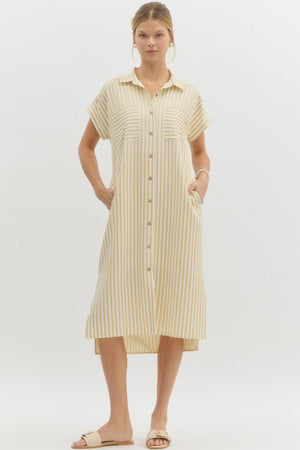 Stripe Midi Shirt Dress