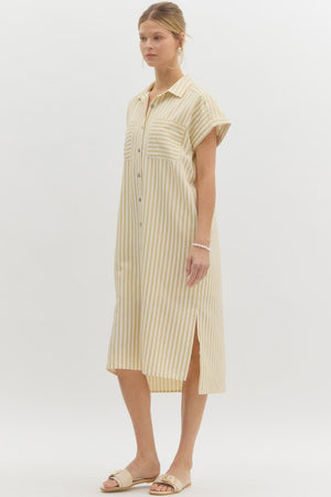 Stripe Midi Shirt Dress