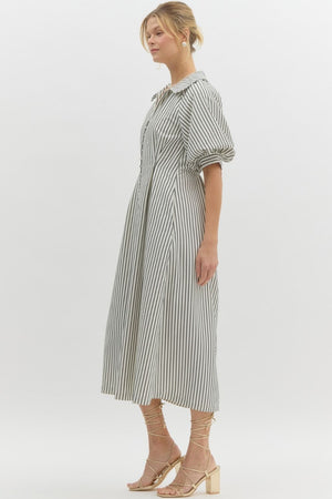 Textured Stripe Midi