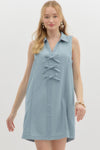 Denim Bow Detail Mini Dress