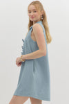 Denim Bow Detail Mini Dress