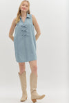 Denim Bow Detail Mini Dress
