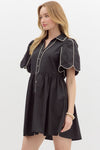 Emma Mini Dress w/ White Trim