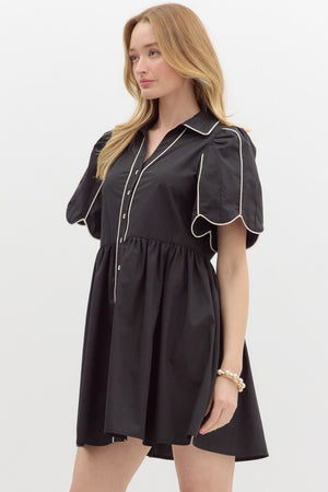 Emma Mini Dress w/ White Trim