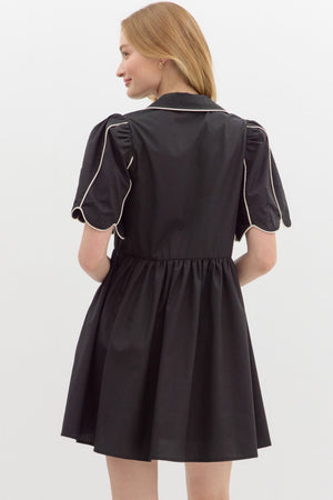 Emma Mini Dress w/ White Trim
