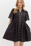 Emma Mini Dress w/ White Trim