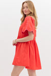 Emma Mini Dress w/ Pink trim