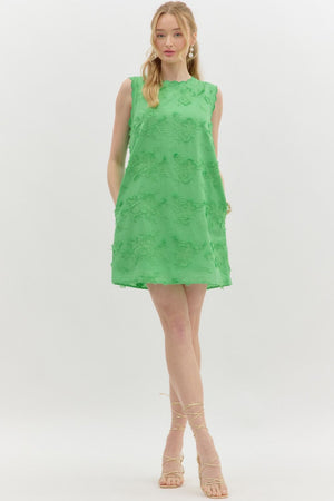 Floral Applique Mini Dress