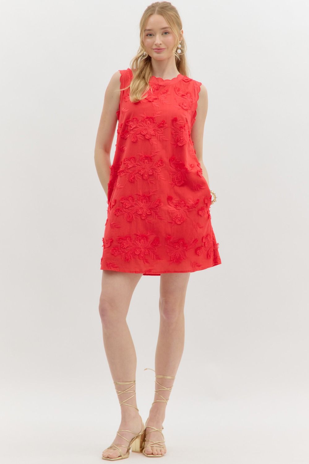 Floral Applique Mini Dress