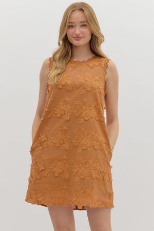 Floral Applique Mini Dress