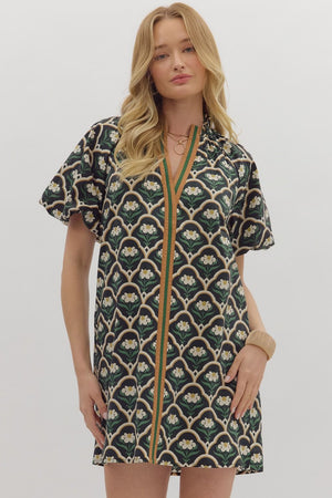 Entro Fall Floral w/ Stripe Detail