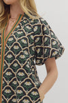 Entro Fall Floral w/ Stripe Detail