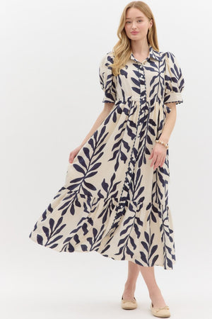 Botanical Print Midi w/ Sleeve