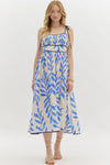 Botanical Print Midi Electric Blue
