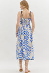 Botanical Print Midi Electric Blue