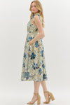 Blue Floral Mix Midi