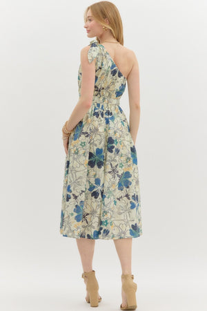 Blue Floral Mix Midi