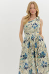 Blue Floral Mix Midi