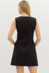 Gold Button front mini dress