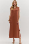 Scuba Side Slit Maxi Dress