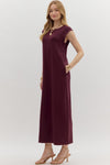 Scuba Side Slit Maxi Dress