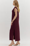 Scuba Side Slit Maxi Dress