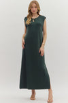 Scuba Side Slit Maxi Dress