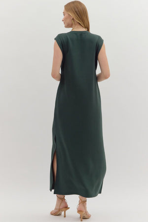 Scuba Side Slit Maxi Dress