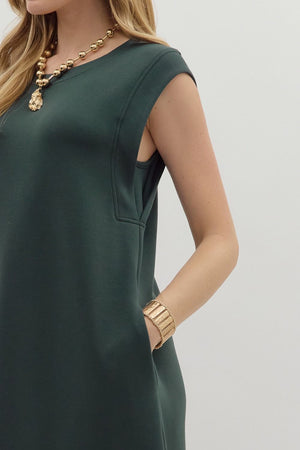 Scuba Side Slit Maxi Dress