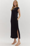 Scuba Side Slit Maxi Dress