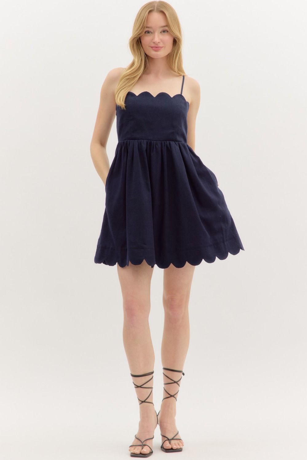 Scallop Detail Bow Tie Back Dress FINAL