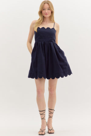 Scallop Detail Bow Tie Back Dress FINAL