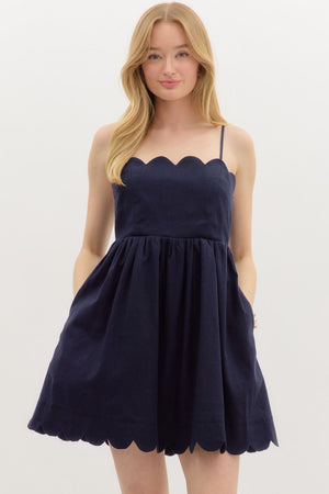 Scallop Detail Bow Tie Back Dress FINAL