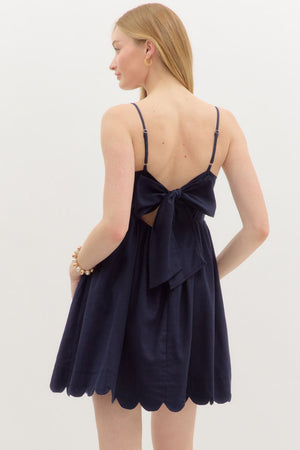 Scallop Detail Bow Tie Back Dress FINAL