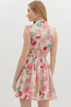Floral zip front mini dress