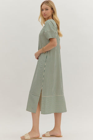 Stripe Crinkle Maxi