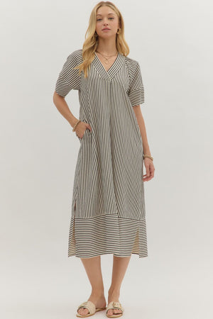 Stripe Crinkle Maxi