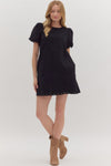 Eyelet Puff Sleeve Mini Dress