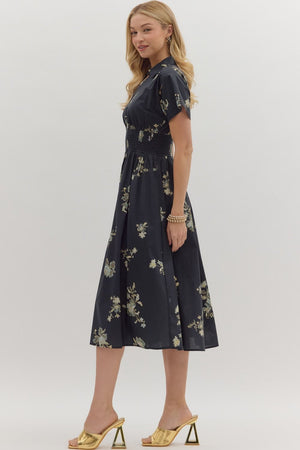 Entro Floral Zip Front Midi