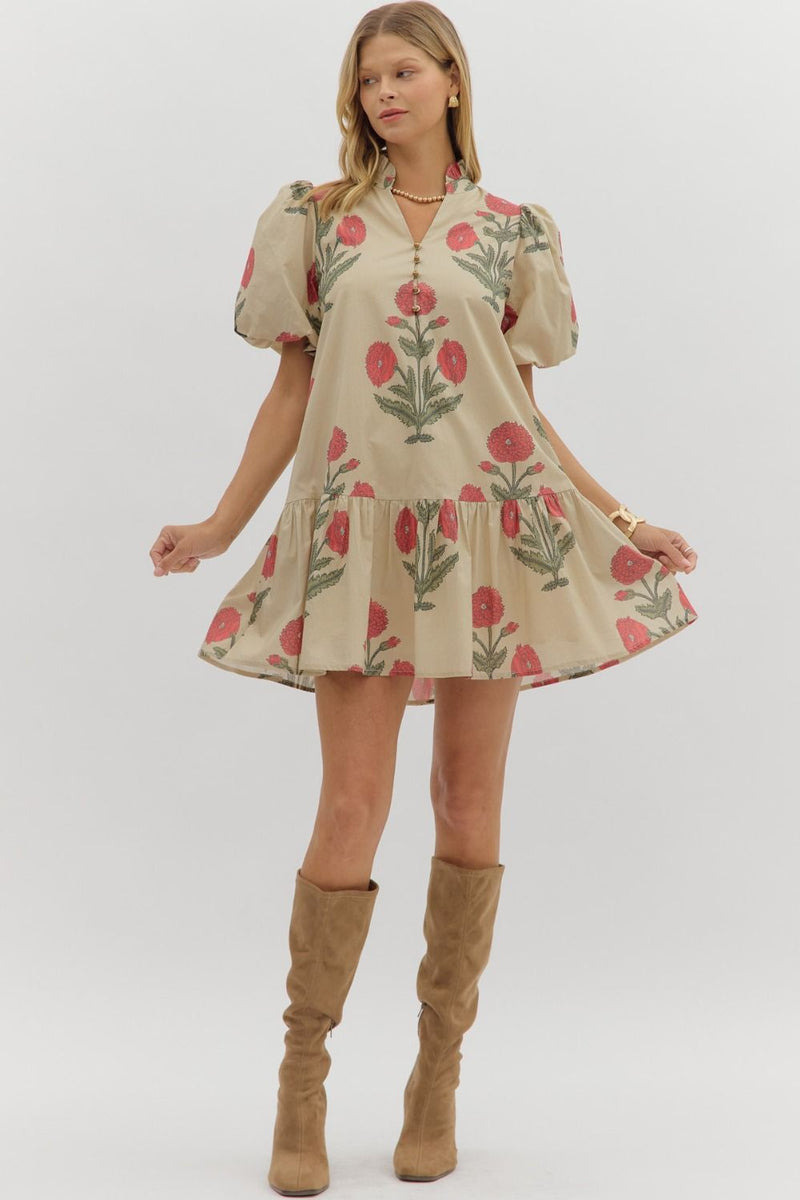 Pink Peony Blooms Dress