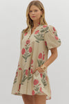 Pink Peony Blooms Dress