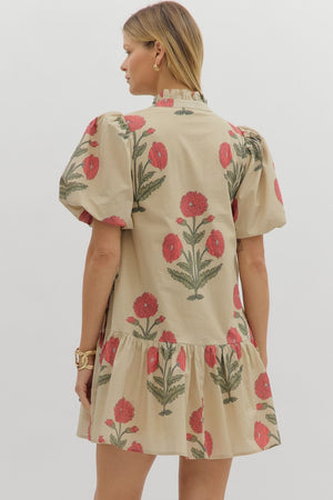 Pink Peony Blooms Dress