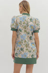 Anna Floral dress w/ contrast stitch detail