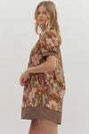 Anna Floral dress w/ contrast stitch detail