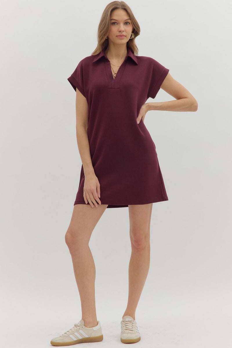 Vneck Scuba Mini Dress